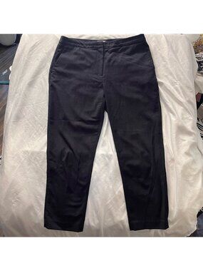 H&M Ankle Dress Pants Black Micro Dot Side Zip Size 12